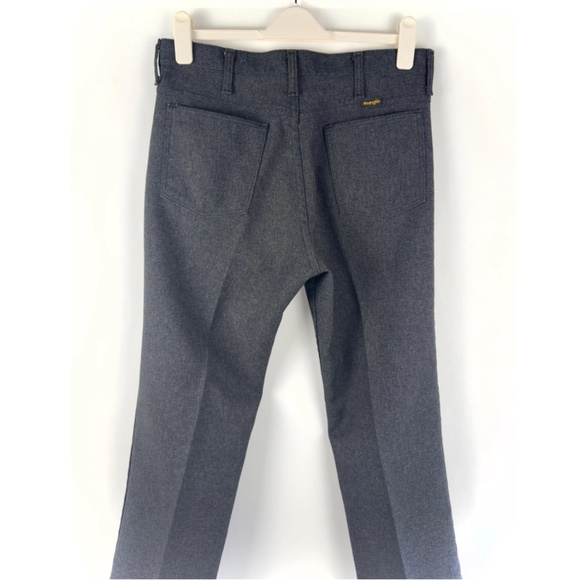 Vintage 1970’s Wrangler Men’s Regular Fit Dress Pants in Dark Grey • 33W x 32L - Picture 2 of 10